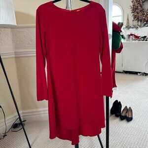 Nha Khanh Red Long Sleeve West Dress